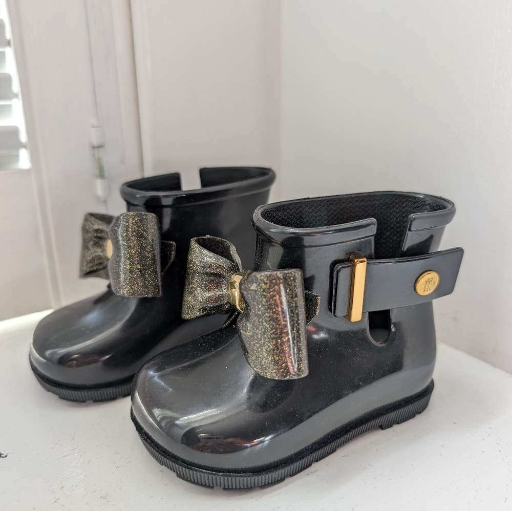Mini Melissa Jelly Rain Boots Bow Size 5